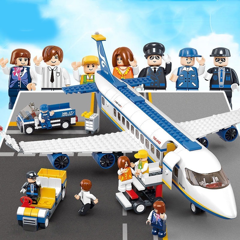 Compatível Lego avião modelo avião de passageiros brinquedos educativos montagem blocos de construção presentes do menin