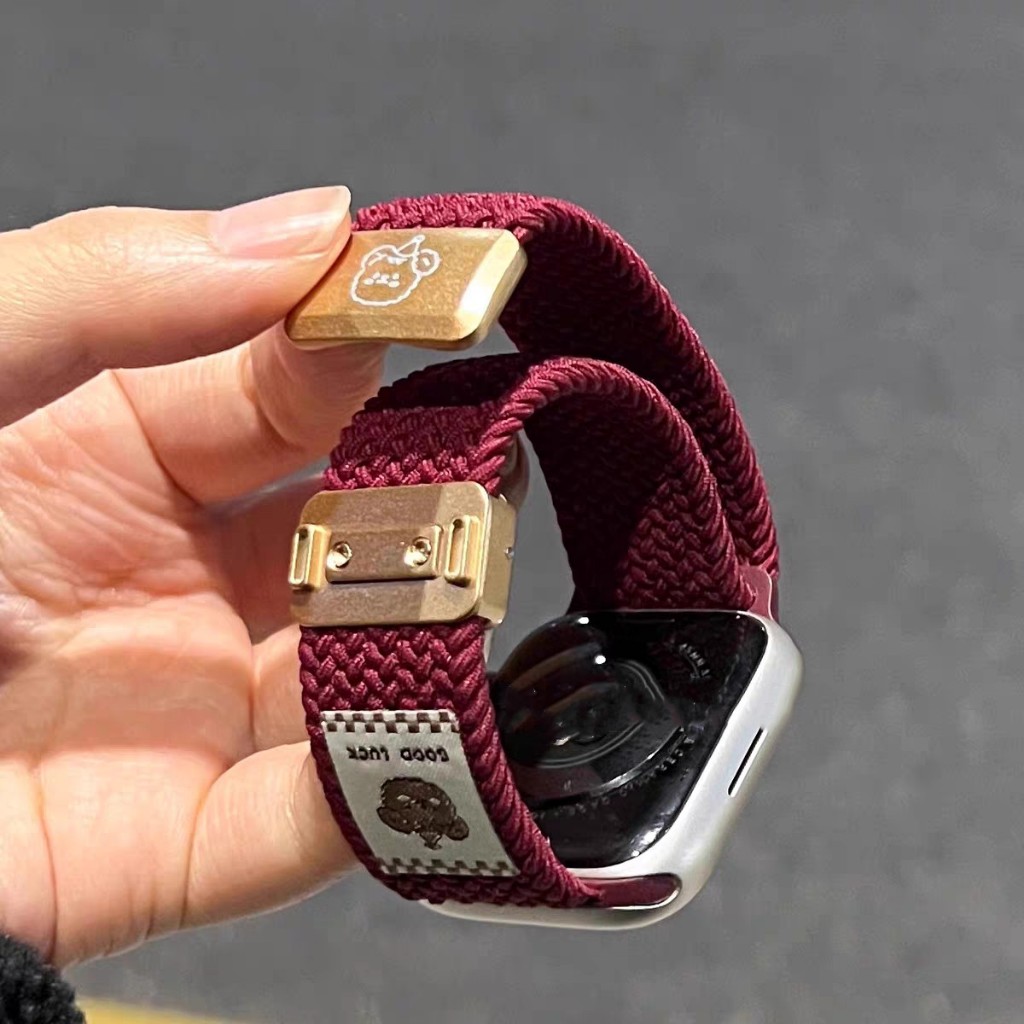 Pulseira Elástica De Nylon Urso Para Apple Watch Band 38 S10 42/46mm 49Ultra Ajustável Magnético Esportivo