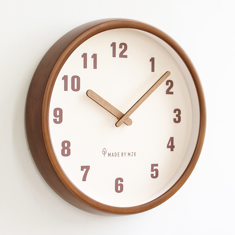Relógio De Parede Seiko De Madeira Moderno , Ponteiro Digital Redondo , Silencioso E Sem Tique-Taque , Adequado Para Qua