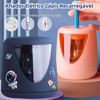 Recarregável Apontador de lápis elétrico Apontador eletrico para lápis automático Papelaria para estudantes em Oferta na Shopee