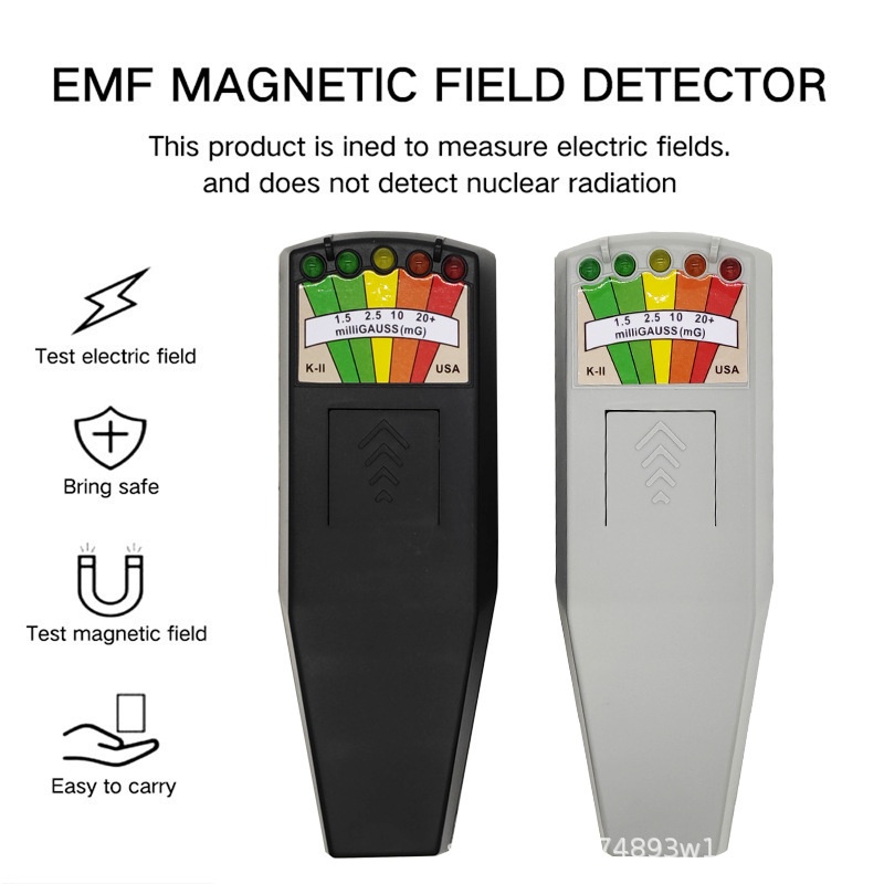 K2 KII EMF Detector De Campo Magnético Eletromagnético Medidor Gauss Caça Fantasma Portátil 5 LED