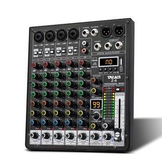 Mesa de som 4/6/8 canais Com Mixer 99 Efeitos audio mixer computador 48v Mp3 Bluetooth USB 110V/220V