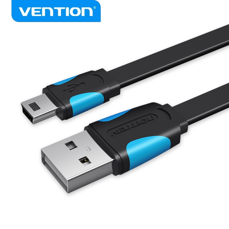 Cabo Vention USB 2.0 Mini-B-2A Carregamento Rápido 480Mbps Transferência De Dados Plug & Play Para Vários Dispositivos
