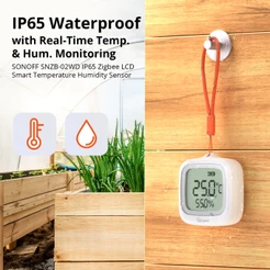SONOFF SNZB-02WD IP65 Zigbee 3.0 LCD Sensor Inteligente De Temperatura E Umidade Para Estufa De Banheiro Externa ° C/F T