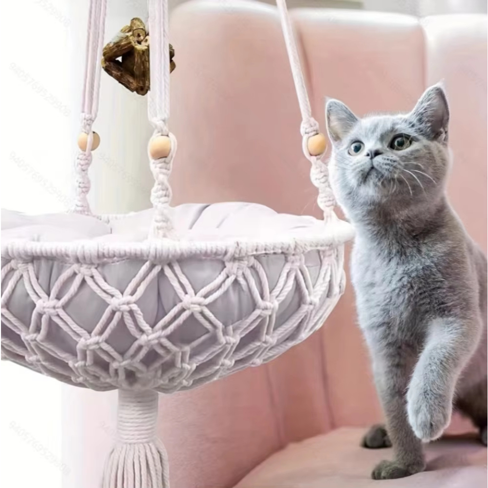 Gato Pendurado Rede - Ninho Suspenso para Gatos | Balanço de Algodão para Pet em Oferta na Shopee