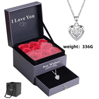 Colar feminino e caixa de presente de rosas para mãe e esposa Dia dos Namorados Dia das Mães em Oferta na Shopee