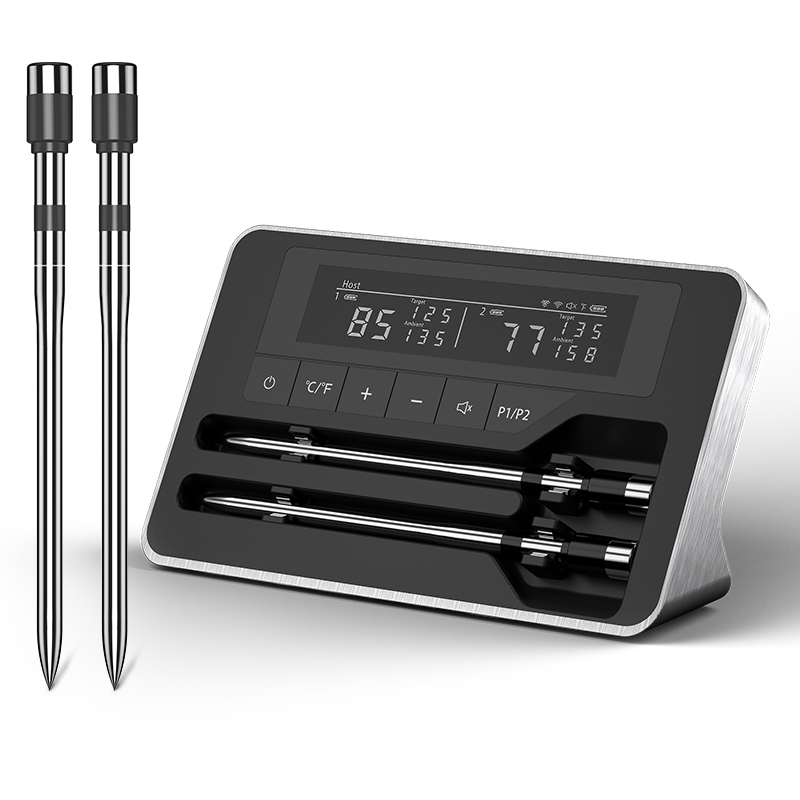 Sonda Digital De Termômetro De Carne Recarregável Com Tela LCD Para Churrasqueira Fumante De Forno