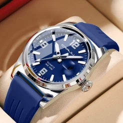 Relógio Masculino CRRJU Original À Prova D'água Moda Casual Pulseira De Silicone Calendário Luminoso Quartzo Analógico 5