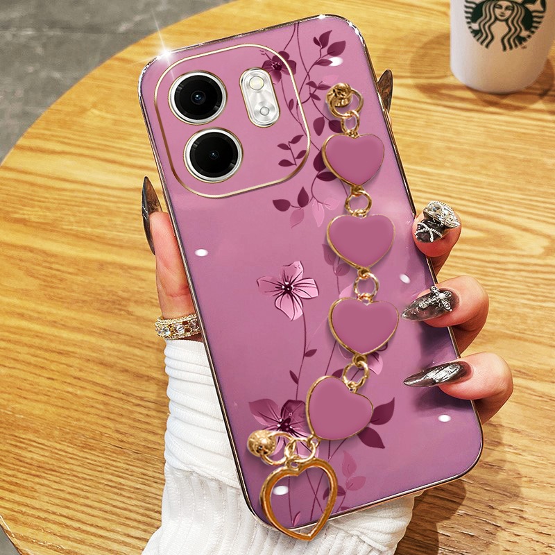 Capa Para Infinix Smart 9 10 Plus HD Hot 50i Tecno Spark GO 2 Amor pulseira a prova de choque caixa de telefone