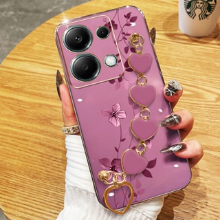 Capa Para Xiaomi Redmi Note 13 Pro 4G 5G Poco M6 X6 5G Plantas Trepadeiras Elegantes Com Pulseira De Amor De Telefone Ga em Oferta na Shopee