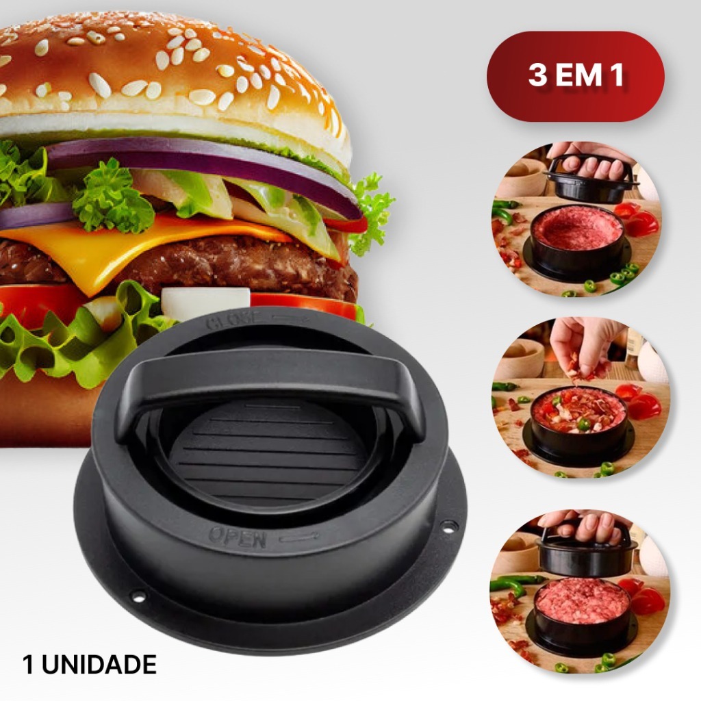 Conjunto de 5 peças de molde de hambúrguer com Base removível em Oferta na Shopee