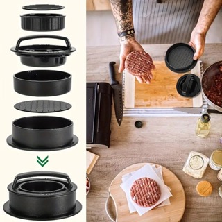 Conjunto de 5 peças de molde para hambúrguer com Base removível em Oferta na Shopee