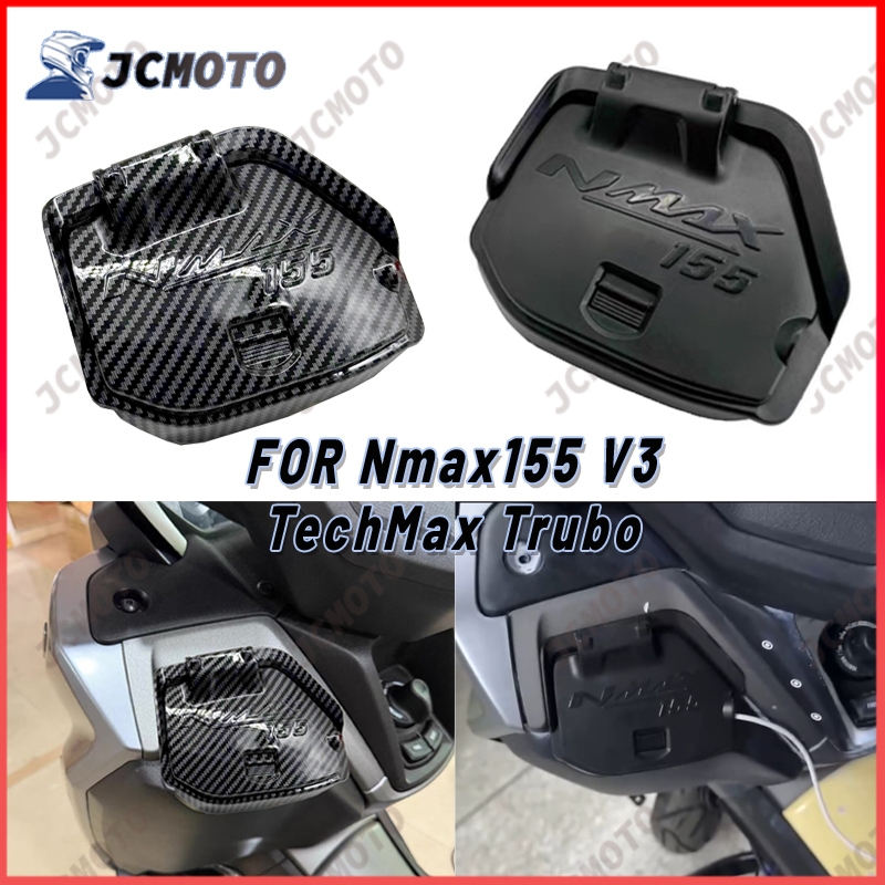 Para Nmax 155 v3 2025 TechMax Trubo Tampa De Armazenamento À Prova D'água Capa De Bolso ABS Atualização Lateral Abertura