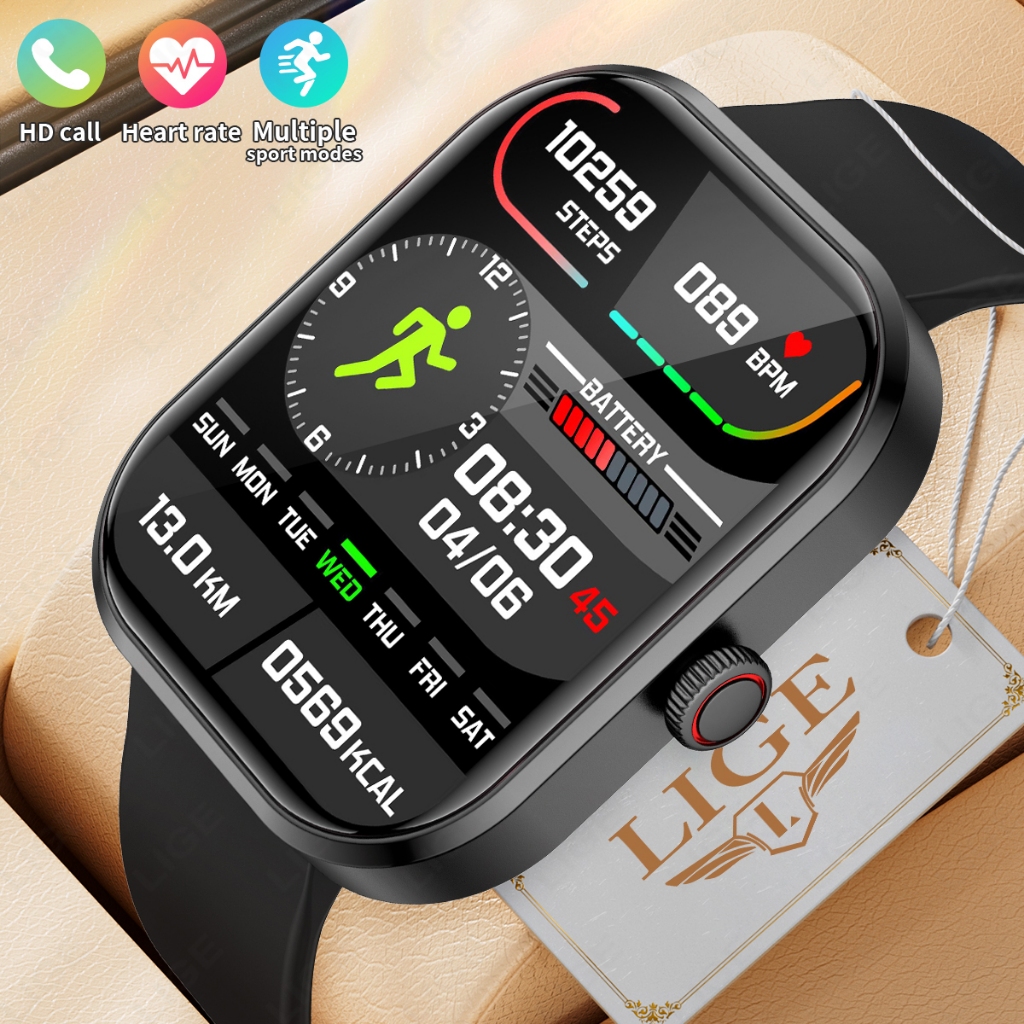 LIGE Fashion HD Relógios Inteligentes Mulheres Assistente De Voz Chamada Bluetooth Monitor De Saúde Frequência Cardíaca