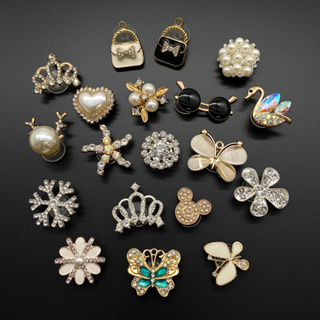 Encantos De Sapato DIY Pérola Diamante Acessórios Para Com Botões Decorações De Metal Apto Sandálias De Slides De Bolha em Oferta na Shopee