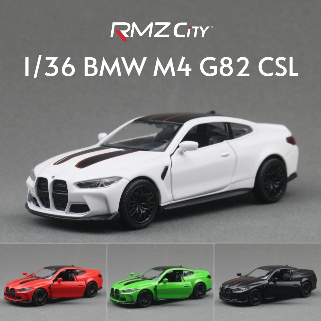 RMZ CITY 1/36 BMW M4 CSL G82 Sedan Mpower Simulação Modelos De Carros Fundidos Diecast Alloy Metal Miniatura Pull Back C