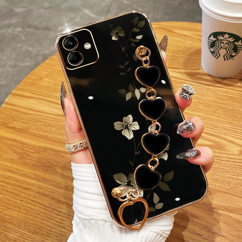 Invólucro Para Samsung Galaxy A07 A06 4G A05S A05 A04 A03 Plantas De Escalada Elegantes Com Pulseira De Amor Galvanizada em Oferta na Shopee