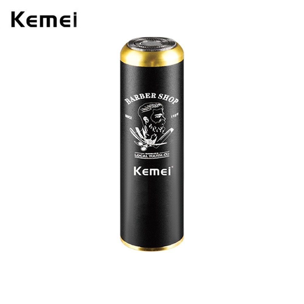Kemei Mini Barbeador Elétrico Masculino Molhado E Seco Pequena Navalha Uso USB Recarregável Portátil Máquina De Barbear