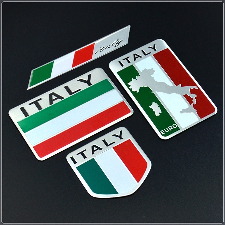 3D Alumínio Estilo Do Carro Adesivos Itália Bandeira Nacional Logotipo Auto Decorativo Lado Traseiro Emblema Adesivo Dec