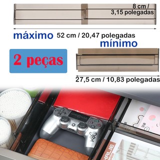 2 divisórias ajustáveis para gavetas de cozinha, armários de gaveta, divisórias de gaveta de plástico marrom