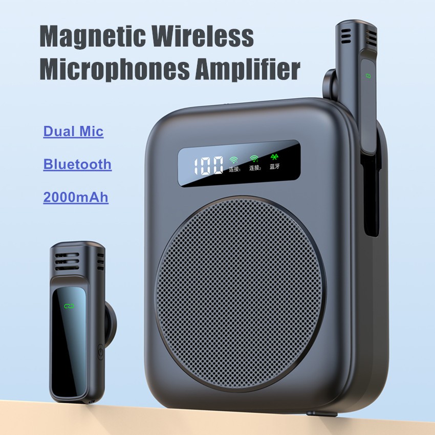M10 Amplificador De Voz De Microfone De Lapela Magnético Sem Fio M10 Com Bluetooth Para Guia De Treinamento De Ensino