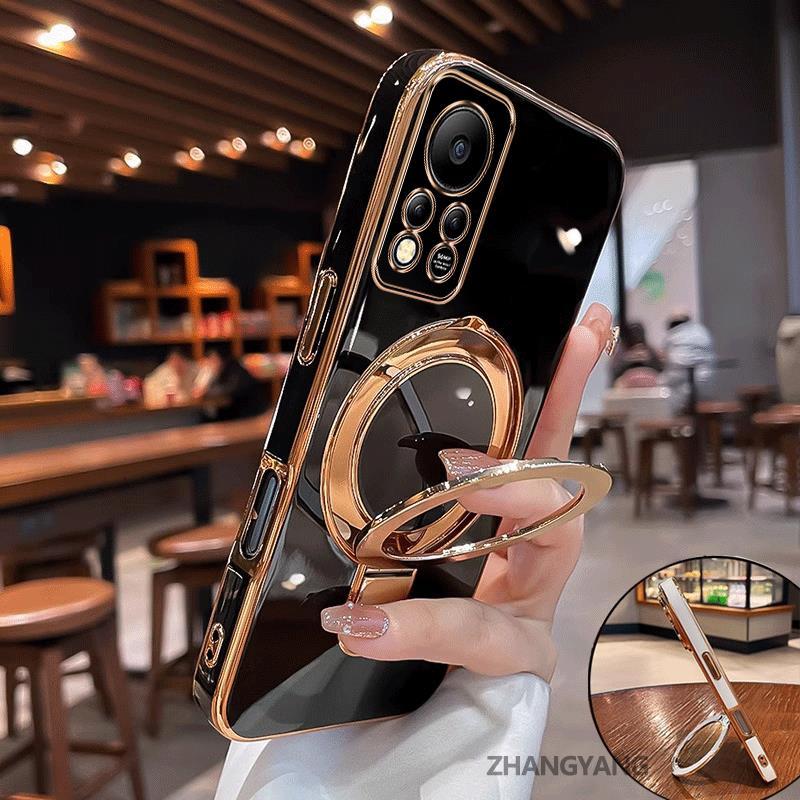 Capa Para Infinix hot 11s NFC Estética Novo design De Telefone TPU De silicone Galvanizado Com Suporte Multifuncional Me em Oferta na Shopee