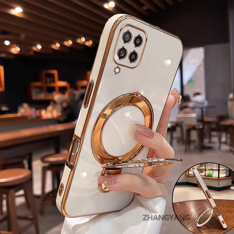Capa Para Samsung M32 M42 M33 M53 Estética Novo design Galvanizado silicone TPU De Telefone Com Suporte Multifuncional M
