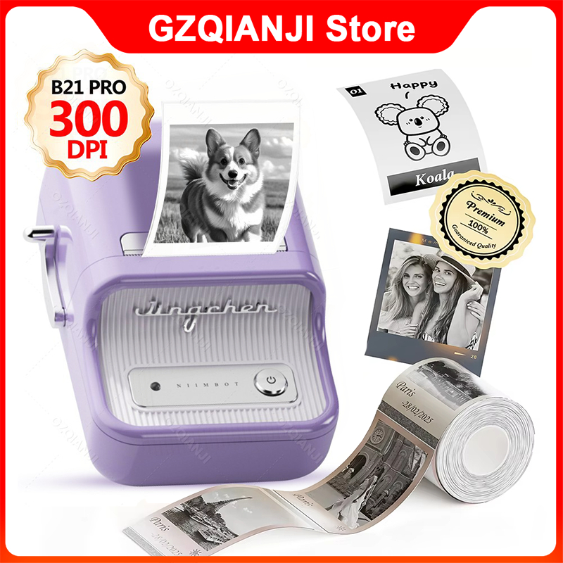 NIIMBOT B21_PRO Impressora de etiquetas 300dpi sem fio Bluetooth Label Maker para fotos, anotações, negócios e casa
