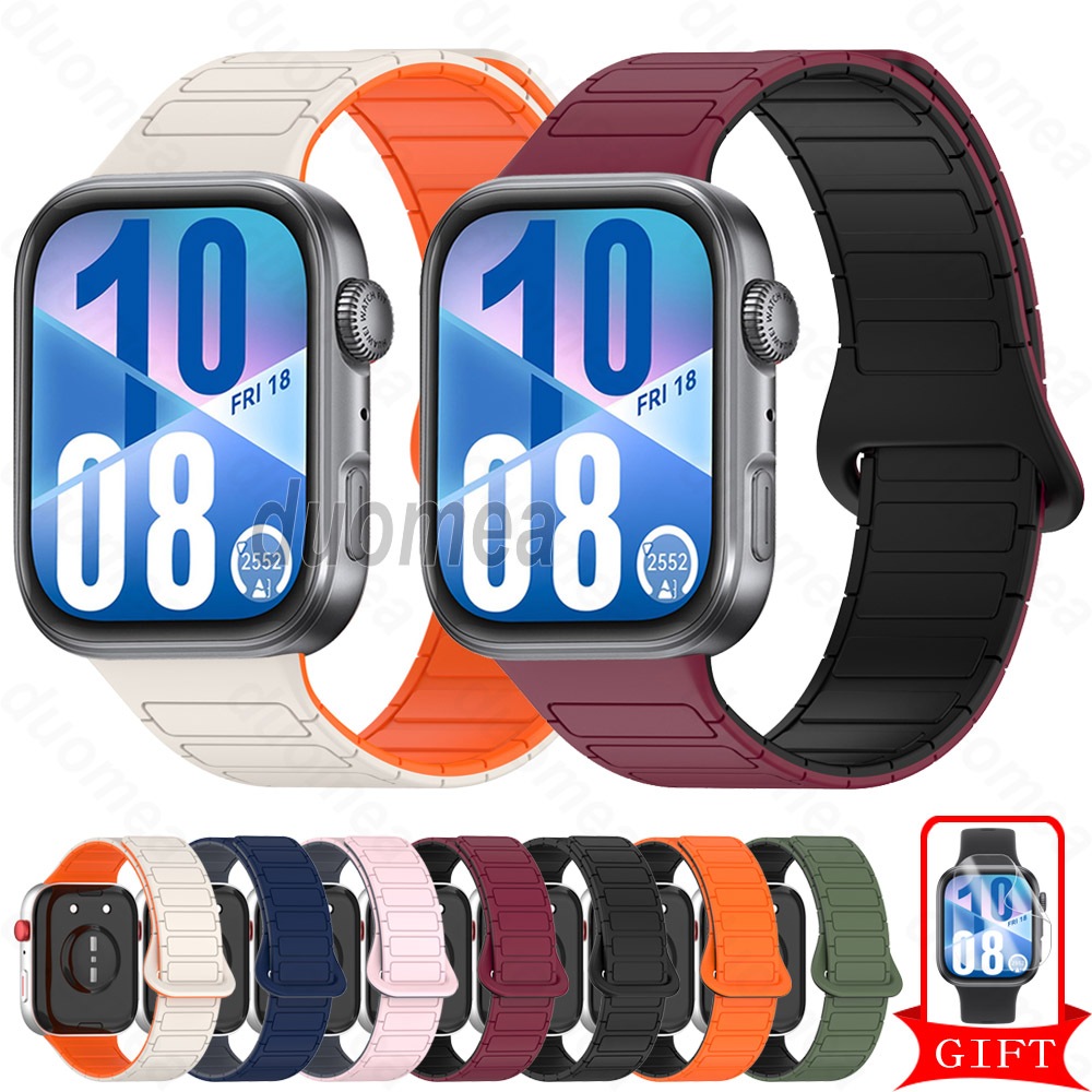 Pulseira De Silicone Cor Dupla Acessórios Para Huawei Watch Fit 5 4 3 / Huawei Watch Fit 5 4 Pro