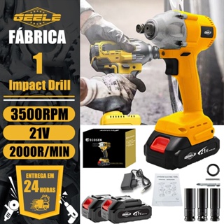 Furadeira De Impacto Escovada Sem Fio Elétrica De Alto Torque 21V 700N Com 2 Baterias De 21V em Oferta na Shopee