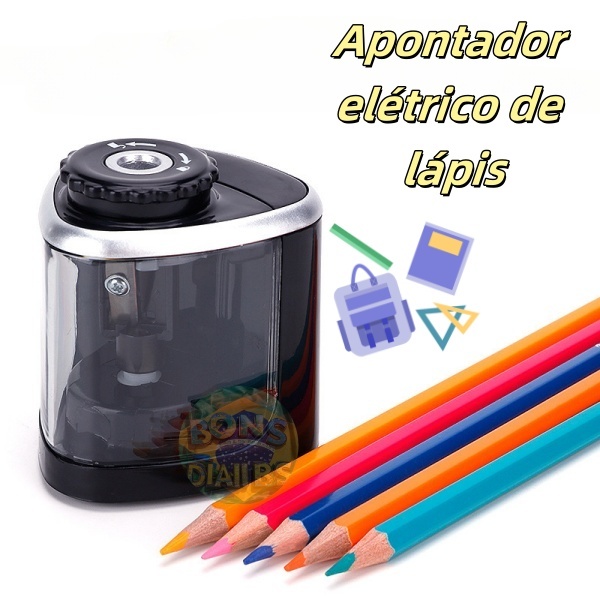 Apontador de lápis elétrico automático - Design de mesa, adequado para lápis de 6-8 mm - muito adequado para estudantes