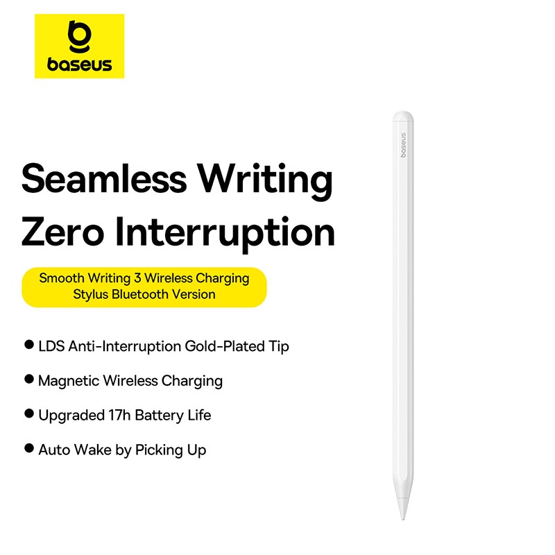 Baseus Smooth Writing 3 Caneta De Carregamento Sem Fio 17h Vida Útil Da Bateria Magnética Auto Wake LDS Ponta Banhada A em Oferta na Shopee