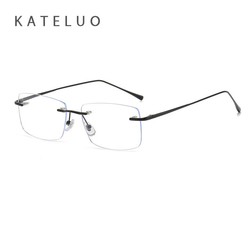 KATELUO Masculino Retro Luz Azul Bloqueando Óculos Moda Metal Quadrado Sem Moldura De Jogos De Computador Quadro Para Mu em Oferta na Shopee