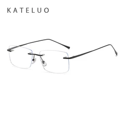 KATELUO Masculino Retro Luz Azul Bloqueando Óculos Moda Metal Quadrado Sem Moldura De Jogos De Computador Quadro ZY21606