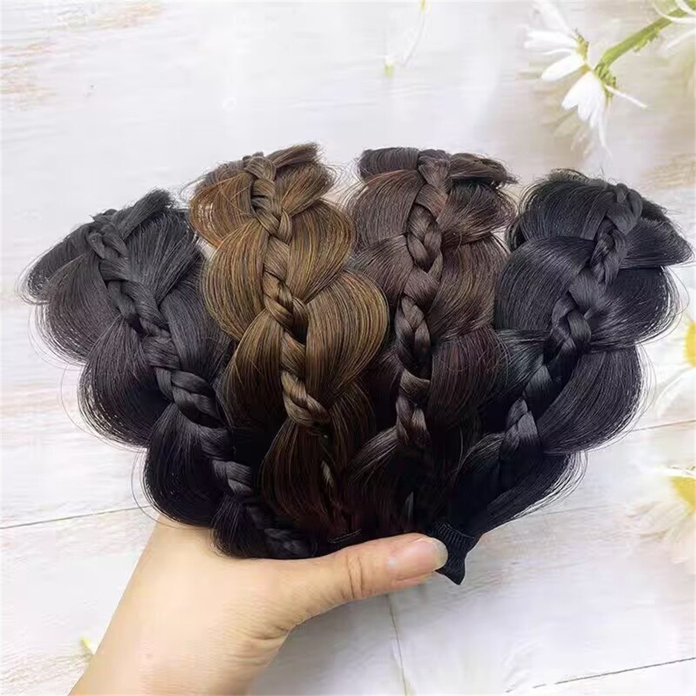 Acessórios Para O Cabelo Feminino hair hoop Cabeleireiro Noiva Fried Dough Twists Peruca Trança De Peixe anti slip banger Bobina De em Oferta na Shopee