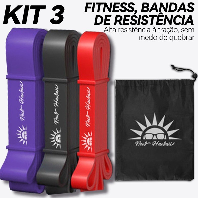 KIT 3 Super elastic bands for sports and shaping - high elastic tensile strength em Oferta na Shopee