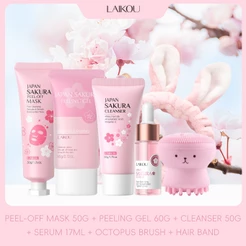 LAIKOU Sakura Brightening 6Pcs Set Mesmo Tom De Pele Suavizar A Hidratação Da Rugas Suaves
