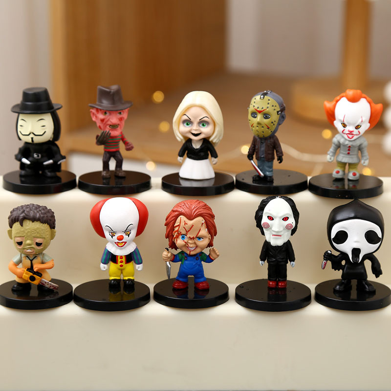 10 Pçs 5cm Série De Filme De Terror Jason Freddy Palhaço Figura De Ação Brinquedos PVC Modelo Presente De Halloween Esta — imagem 2 de 2