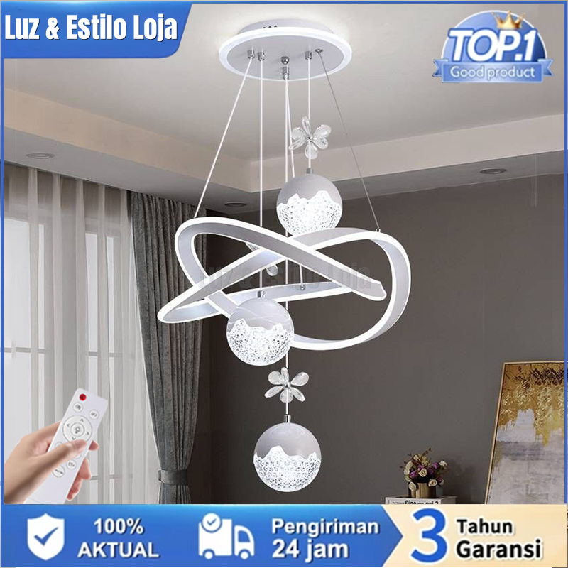 3 Cores Lustre Controle Remoto Moderno Lustre De Teto De Luxo Nórdico De Luz Sala De Estar Lustre Cozinha Led