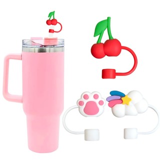 1 Pçs Cereja Urso Pata 10mm Stanley Capa De Palha Compatível30 E 40 Onças silicone Cobre …