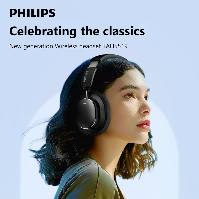 Detalhes do PHILIPS TAH5519 Fones De Ouvido ANC Sem Fio Bluetooth Fone De Até 45 Horas De Duração Da Bateria Com Redução De Ruído At