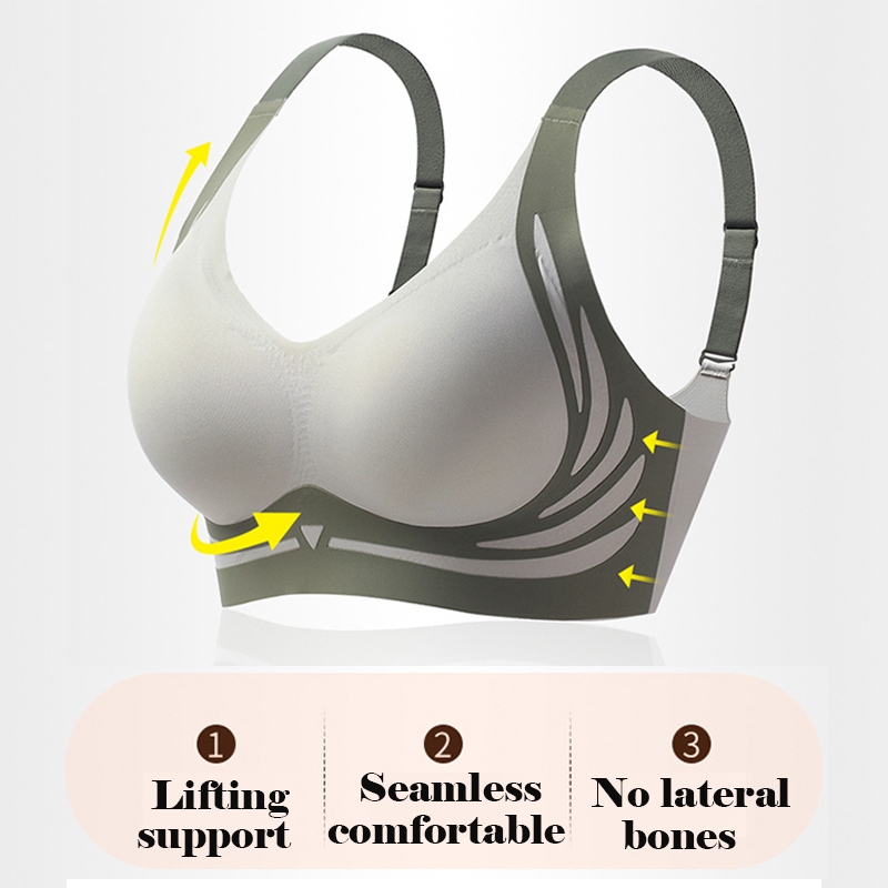Detalhes do Conjunto De Calcinha Feminina De Copo Fixo Sem Costura Push-Up Anti Flacidez Peito Fino Sutiã De Levantamento De Aço Ane