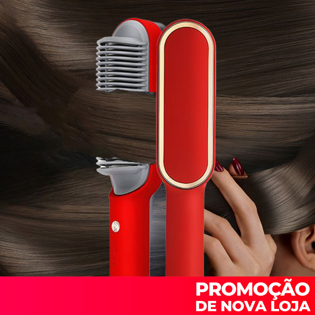 Escova De Pente Alisadora Para Secador De Cabelo Elétrico Profissional – 3 Em 1