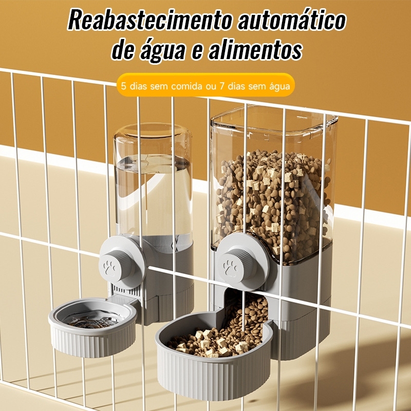 Alimentador e Bebedouro Automático 1,2L para Gaiola - Cães, Gatos, Coelhos e Outros Pets