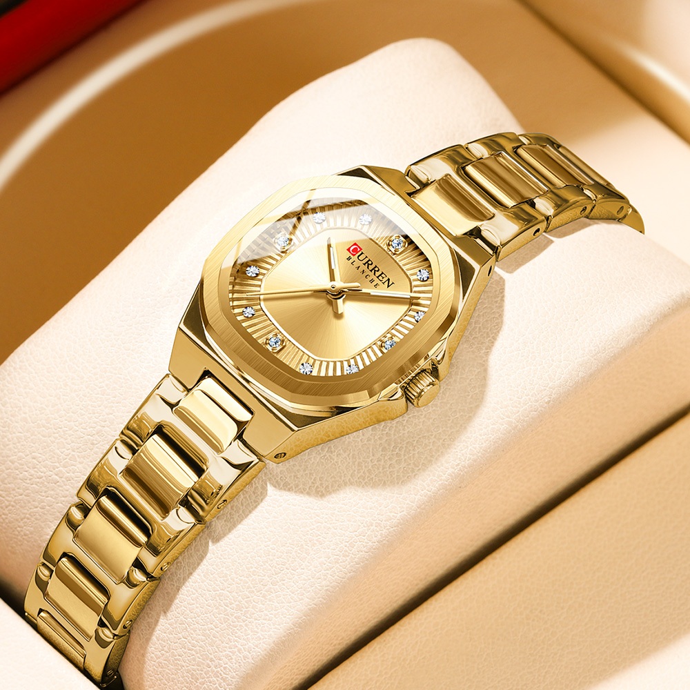 CURREN Relógio Feminino Nova Pulseira De Aço Inoxidável Ponteiros Luminosos Pequeno Mostrador Moda Negócios Casual Espor