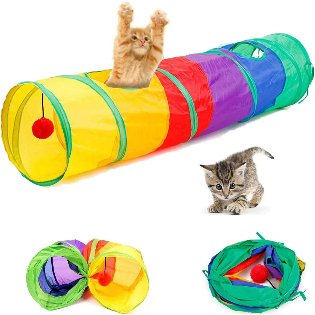 Brinquedo Para Pets Túnel Labirinto Para Gatos Colorido em Oferta na Shopee