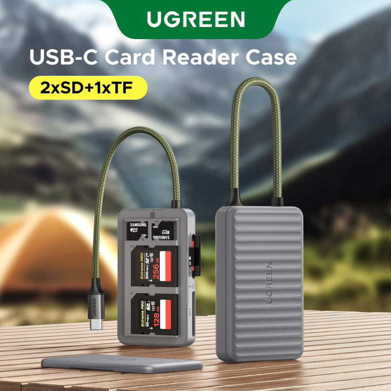 Leitor De Cartão UGREEN USB C Para 2 * SD + 1 * TF Com Armazenamento E Leitura 3.0 OTG 2 Em 1 De 5 Gbps Compatível Dispo