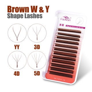 FADVAN Cílios Cor Marrom YY 3DW 4DW 5DW Forma Extensões De Postiços Naturais em Oferta na Shopee