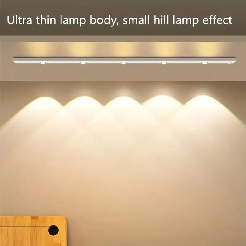 Barra de luz branca Cat's Eye Hill Luz de três cores LED Luz de armário Indução de corpo humano recarregável adequada pa