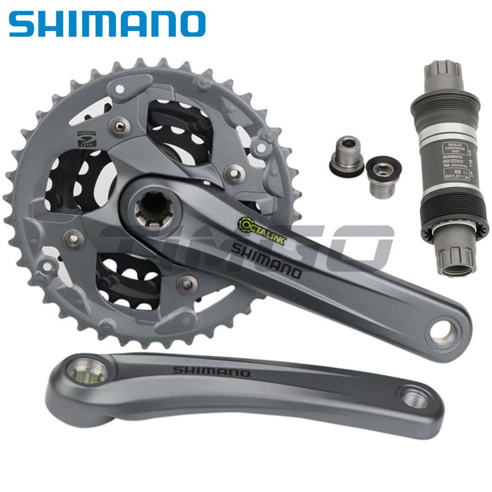 Shimano Alivio FC-M4000 MTB Mountain Bike 3x9 Velocidade Triplo Octalink Pedaleira 40/30/22T 175mm BB-ES300 Suporte Infe